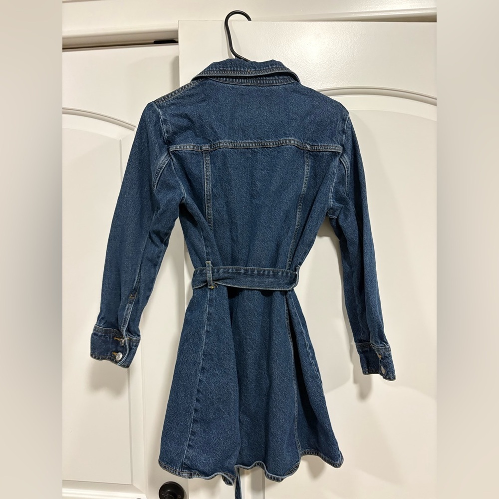 Zara Dark Denim Long Sleeve Mini Dress - Picture 4 of 7